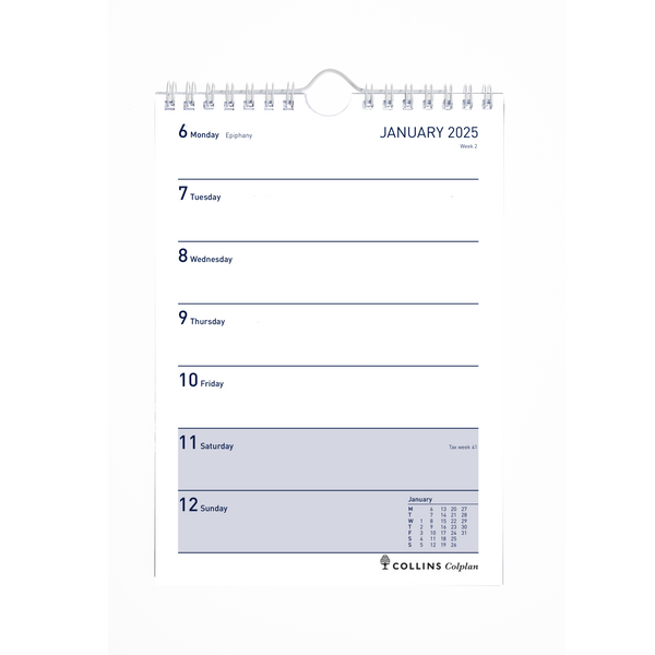 Colplan - A5 - Week-To-View - Diary - 2025 - Calendar-Year-Planner ...