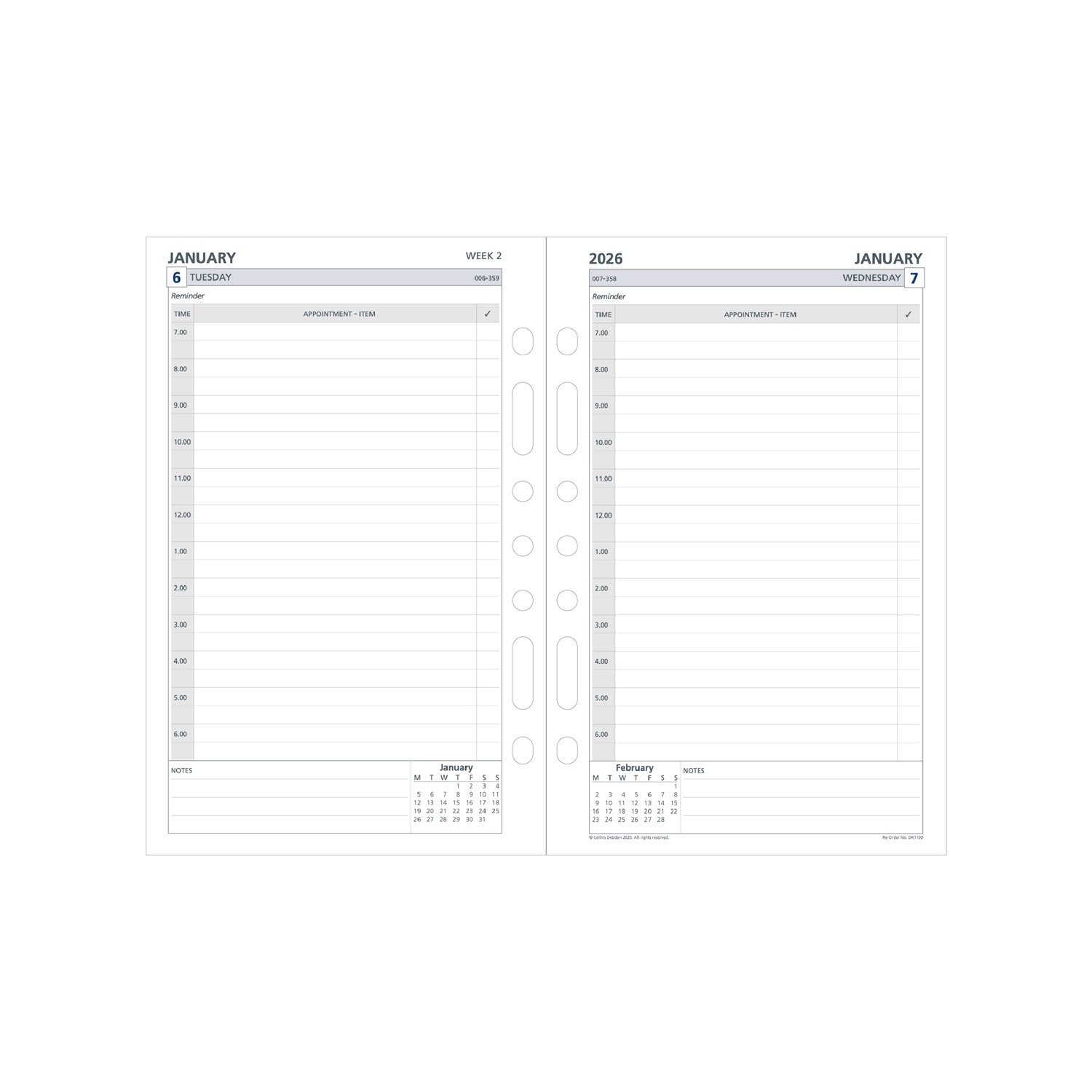 Desk Organiser - 2026 Day to a Page Refill (DK1100-26)