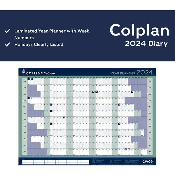 Collins Colplan 2024 A1 Yearly Wall Calendar Planner (CWC924