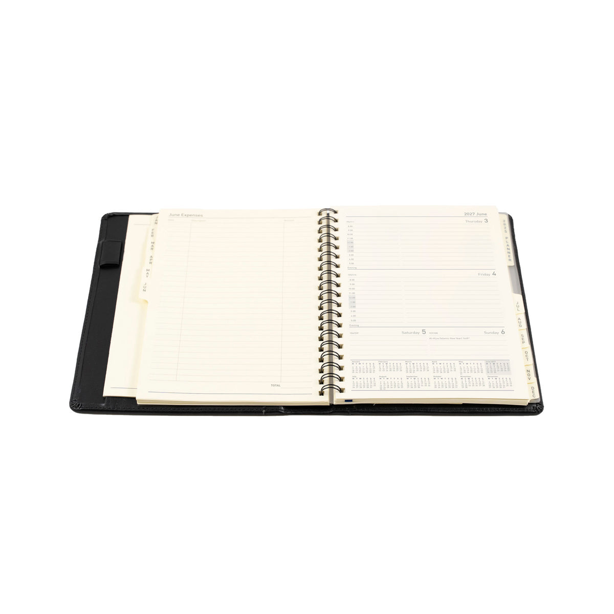2027 Calendar Year Planner - 12 Month Executive 246x164mm Week-to-View Diary - Hard Cover in Black - Collins Debden Elite Range (1130V.99-27)
