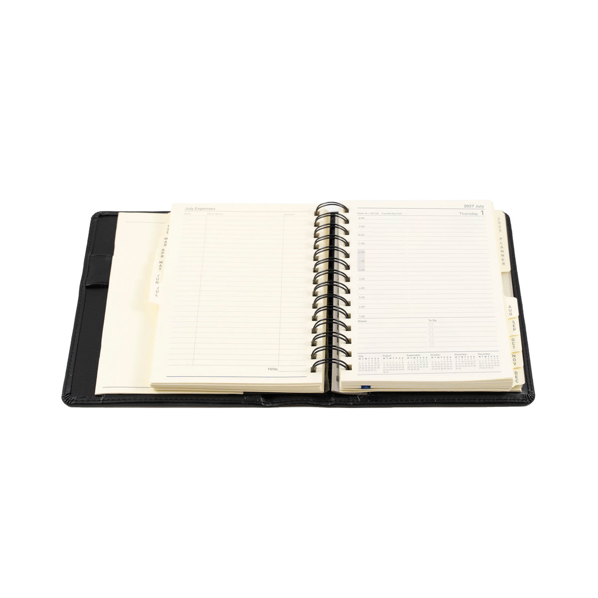 2027 Calendar Year Planner - 12 Month Compact 190x127mm Day-to-Page Diary - Hard Cover in Black - Collins Debden Elite Range (1140V.99-27)