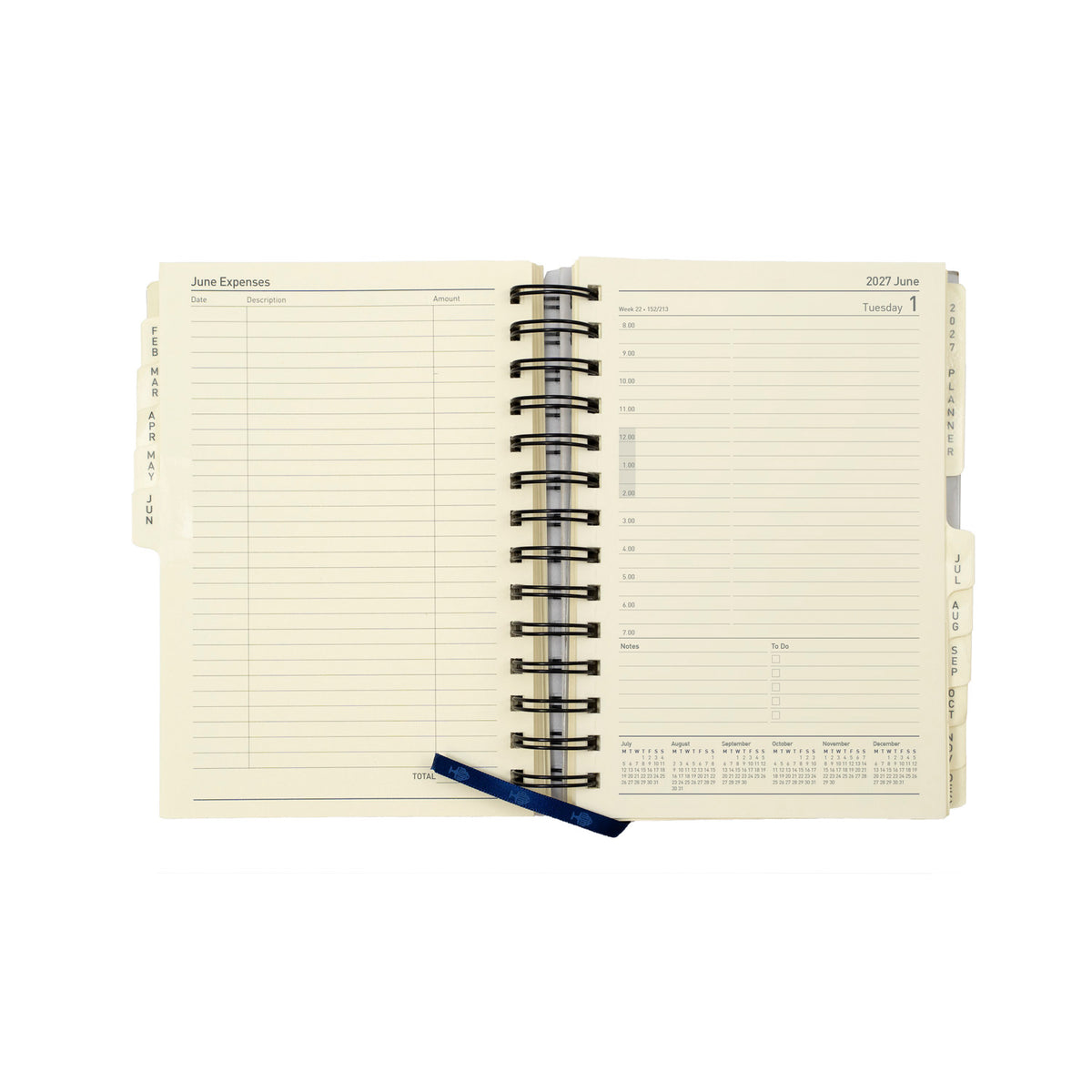 2027 Calendar Year Planner - 12 Month Compact Day-to-Page Diary Refill - Collins Debden Elite Range (1140R-27)