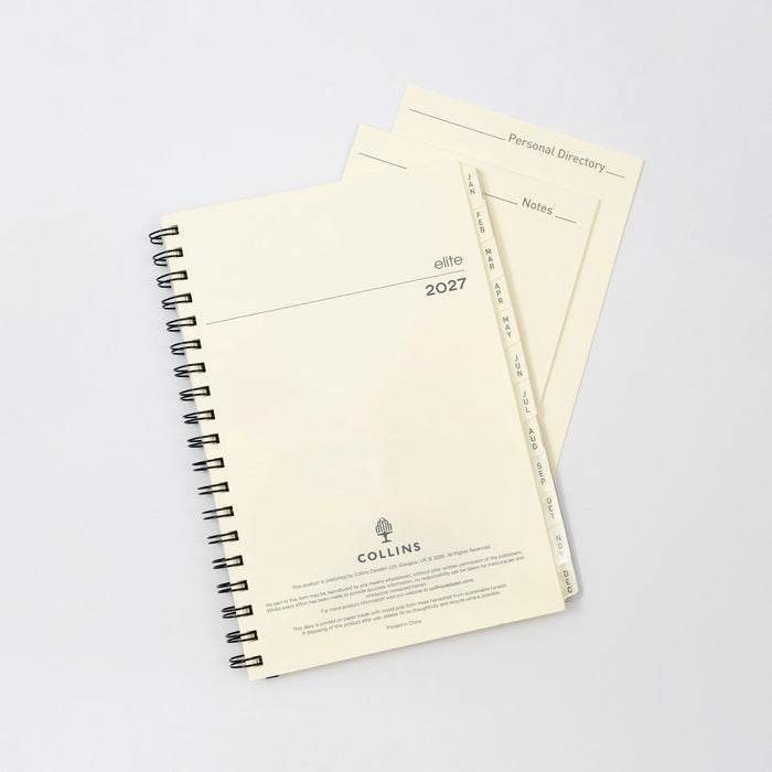 2027 Calendar Year Planner - 12 Month Compact Week-to-View Diary Refill - Collins Debden Elite Range (1150R-27)