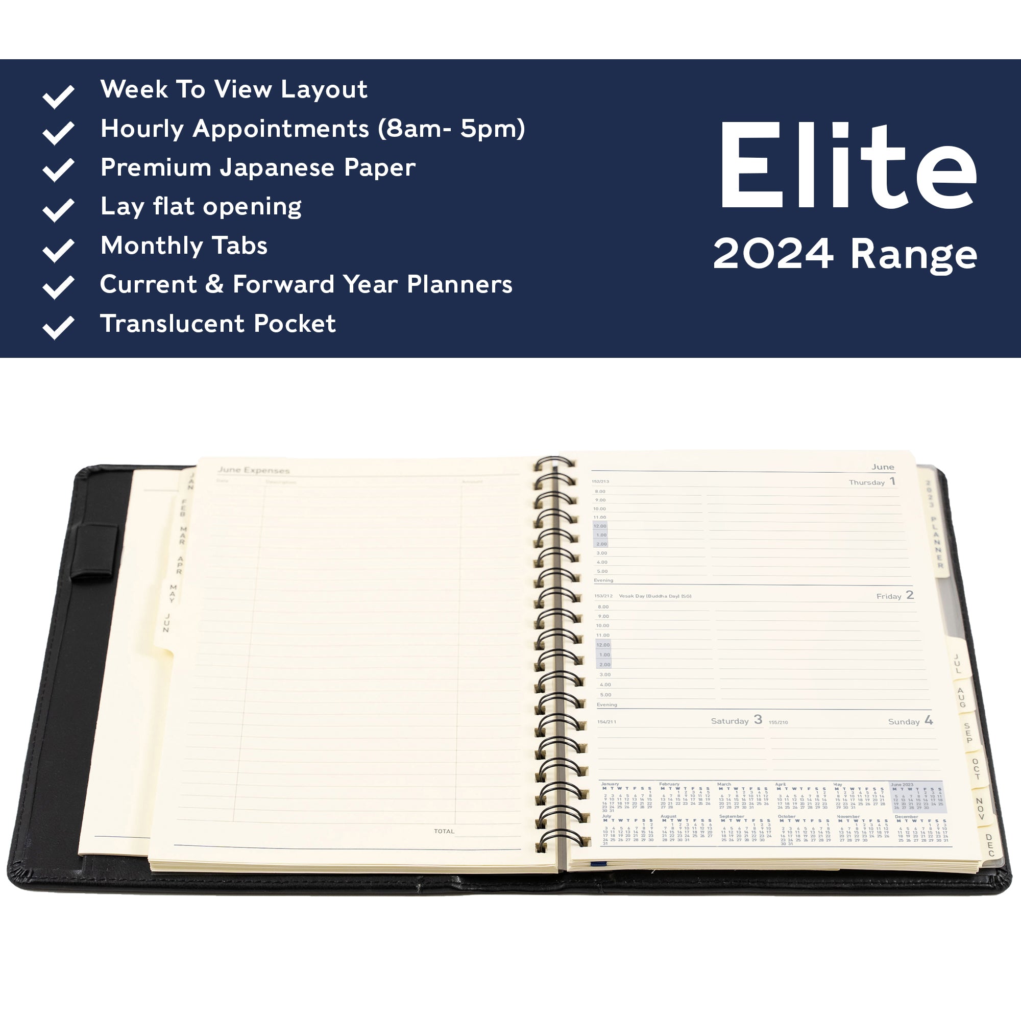 Collins Elite 2024 Compact WeektoView Planner Diary Refill (1150