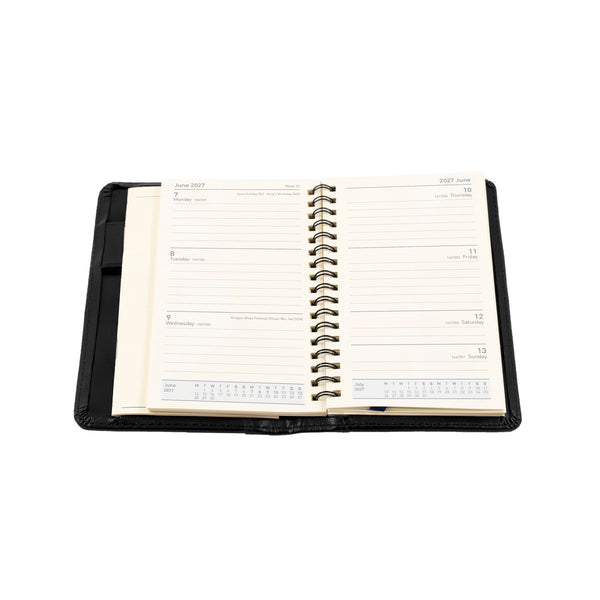 2027 Calendar Year Planner - 12 Month Pocket Week-to-View Diary - Hard Cover in Black - Collins Debden Elite Range (1165V.99-27)