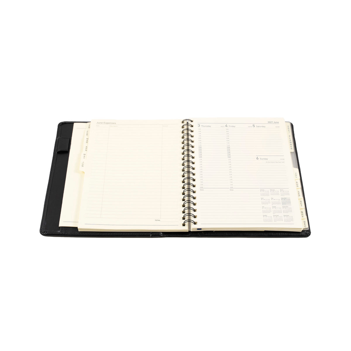 2027 Calendar Year Planner - 12 Month Manager 260x190mm Week-to-View Diary - Hard Cover in Black - Collins Debden Elite Range (1190V.99-27)
