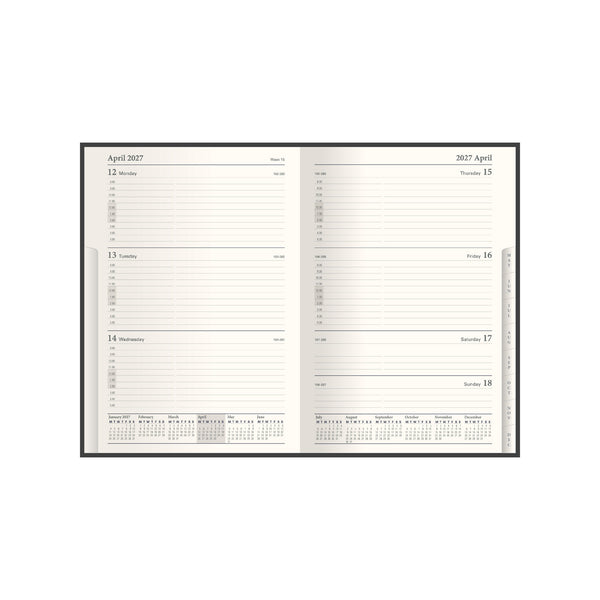 2027 Calendar Year Planner - 12 Month A5 Week-to-View Diary in Black - Collins Debden Classic Range (1270V.99-27)