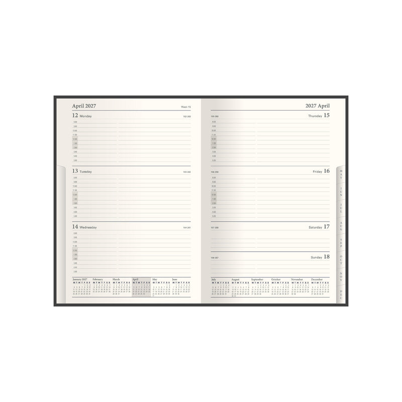 2027 Calendar Year Planner - 12 Month A5 Week-to-View Diary in Black - Collins Debden Classic Range (1270V.99-27)