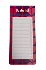 BHF Slim Heart Print Magnetic To-Do List Pad