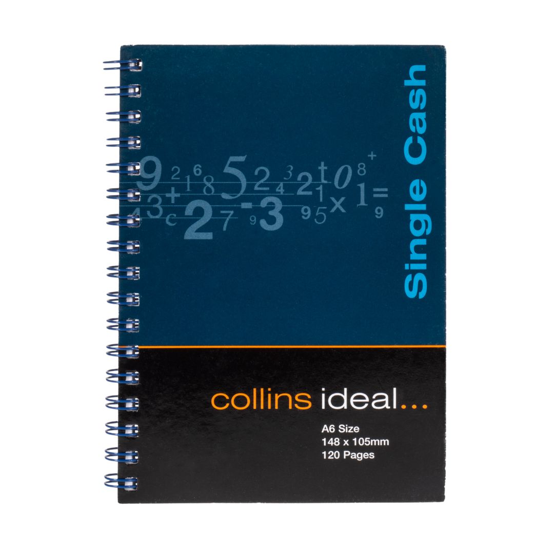 Ideal - A6 Cashbook Wiro Single Cash - 120 Pages  - Blue (711)