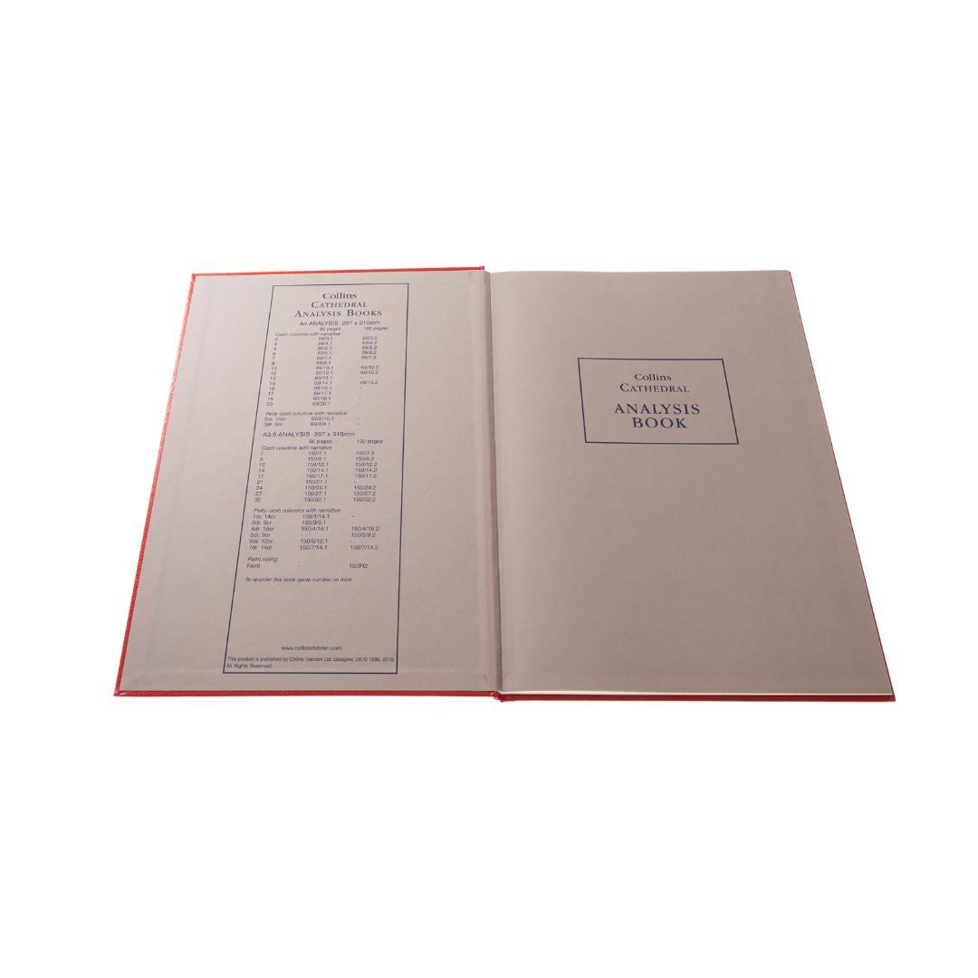 Cathedral -  Accounts Book 5 Cash Columns  - Red (69/5.1)