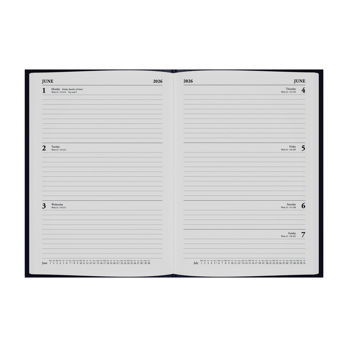 Standard Desk - A5 Week to View Diary - 2026 Calendar Year Planner