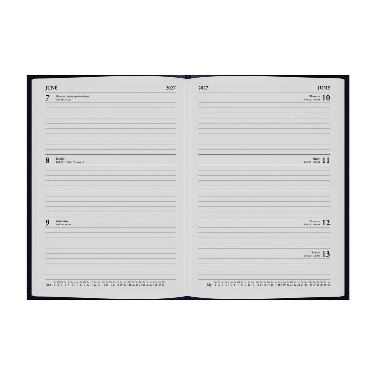 2027 Calendar Year Planner - 12 Month A5 Week-to-View Diary - Hard Cover - Collins Debden Standard Desk Range
