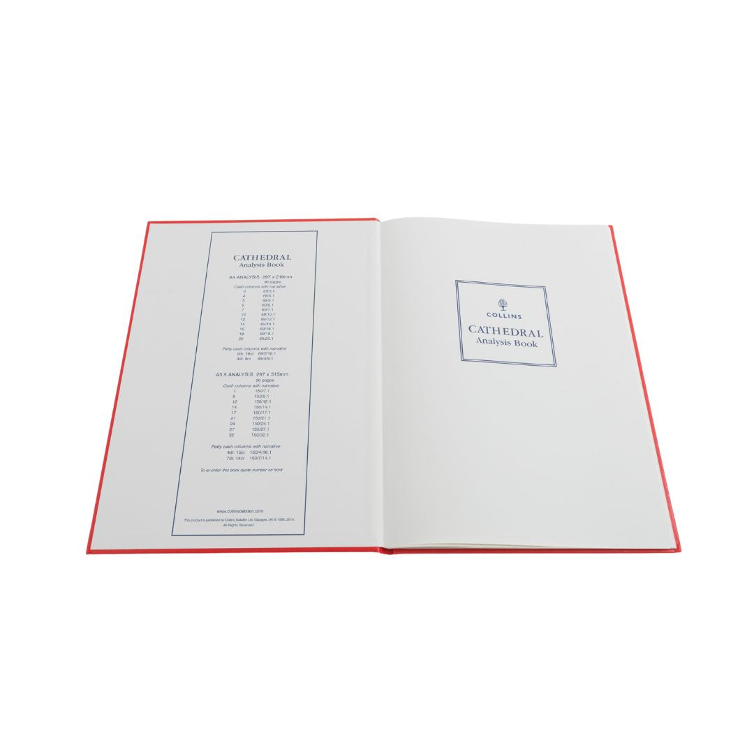 Cathedral -  Accounts Book 14 Cash Columns  - Red (69/14.1)