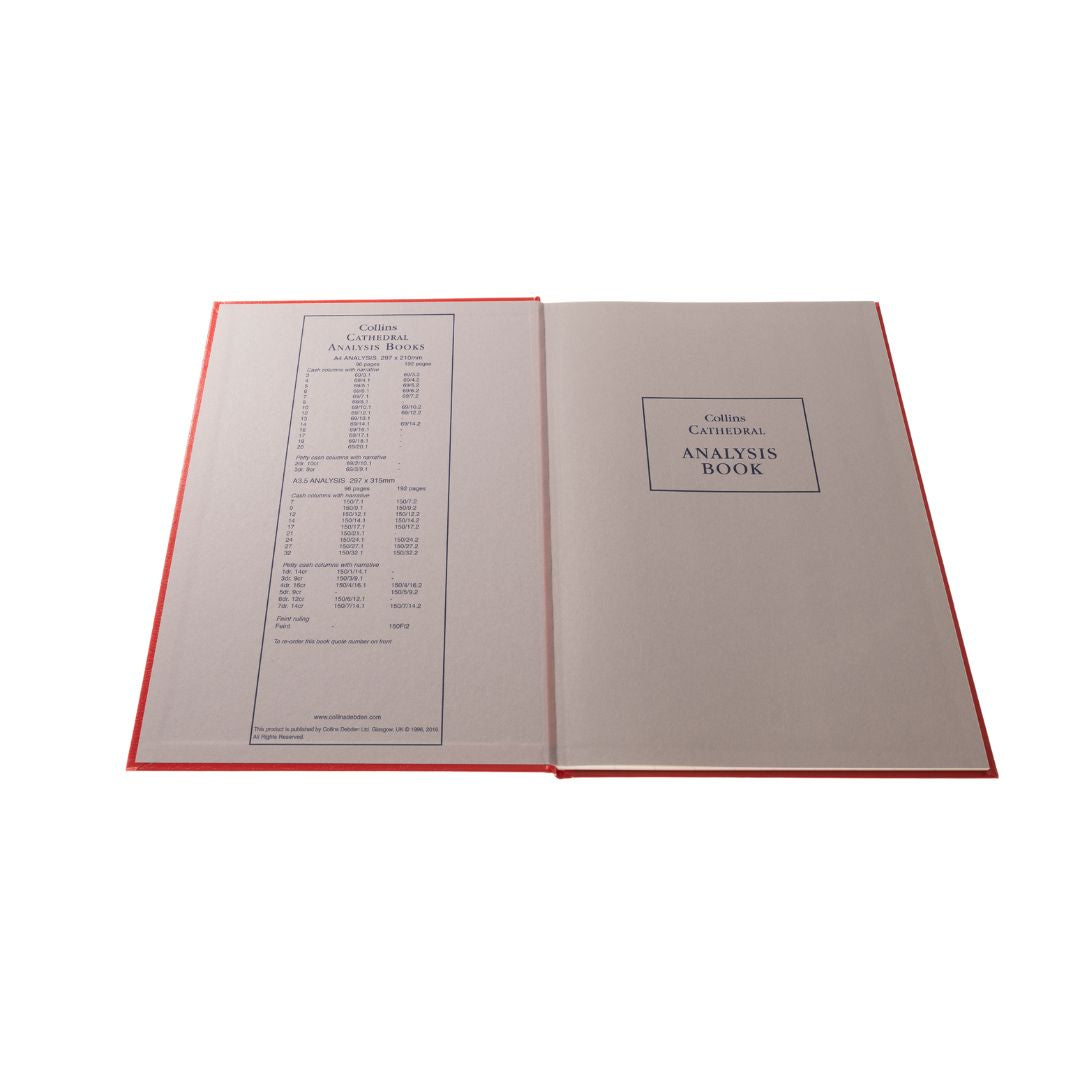 Cathedral -  Accounts Book 16 Cash Columns  - Red (69/16.1)