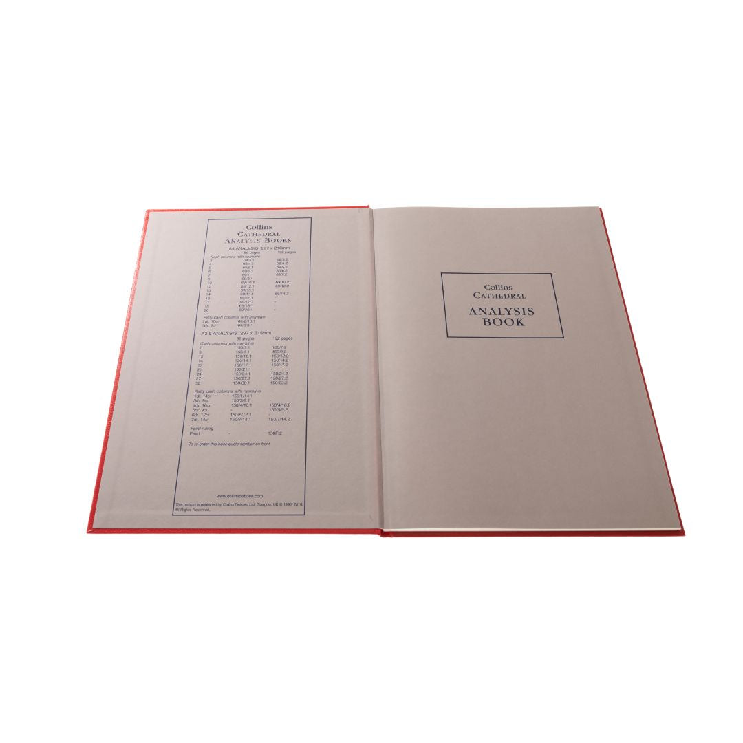 Cathedral -  Accounts Book Analysis 2 Debit, 10 Credit Columns - Red (69/2/10.1)