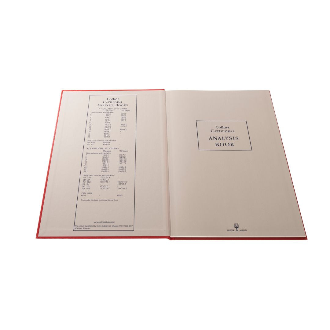 Cathedral -  Accounts Book 12 Cash Columns - Red (69/12.1)