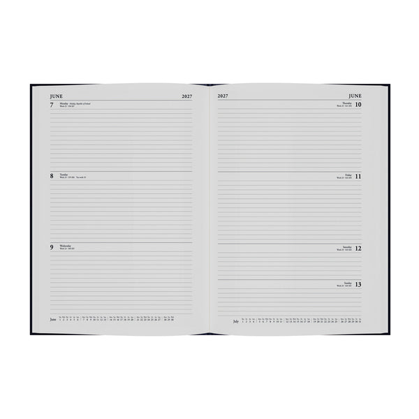 2027 Calendar Year Planner - 12 Month A4 Week-to-View Diary - Hard Cover - Collins Debden Standard Desk Range
