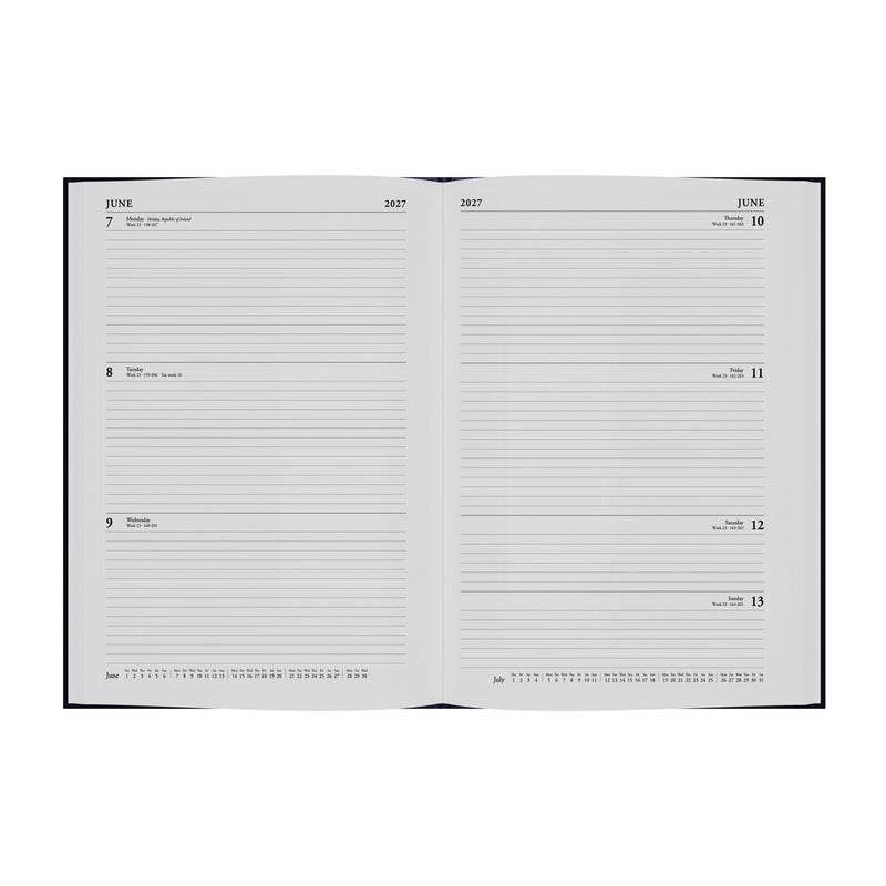 2027 Calendar Year Planner - 12 Month A4 Week-to-View Diary - Hard Cover - Collins Debden Standard Desk Range
