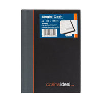 Ideal - A6 Cashbook Casebound  Single Cash - 192 Pages  - Black (411)