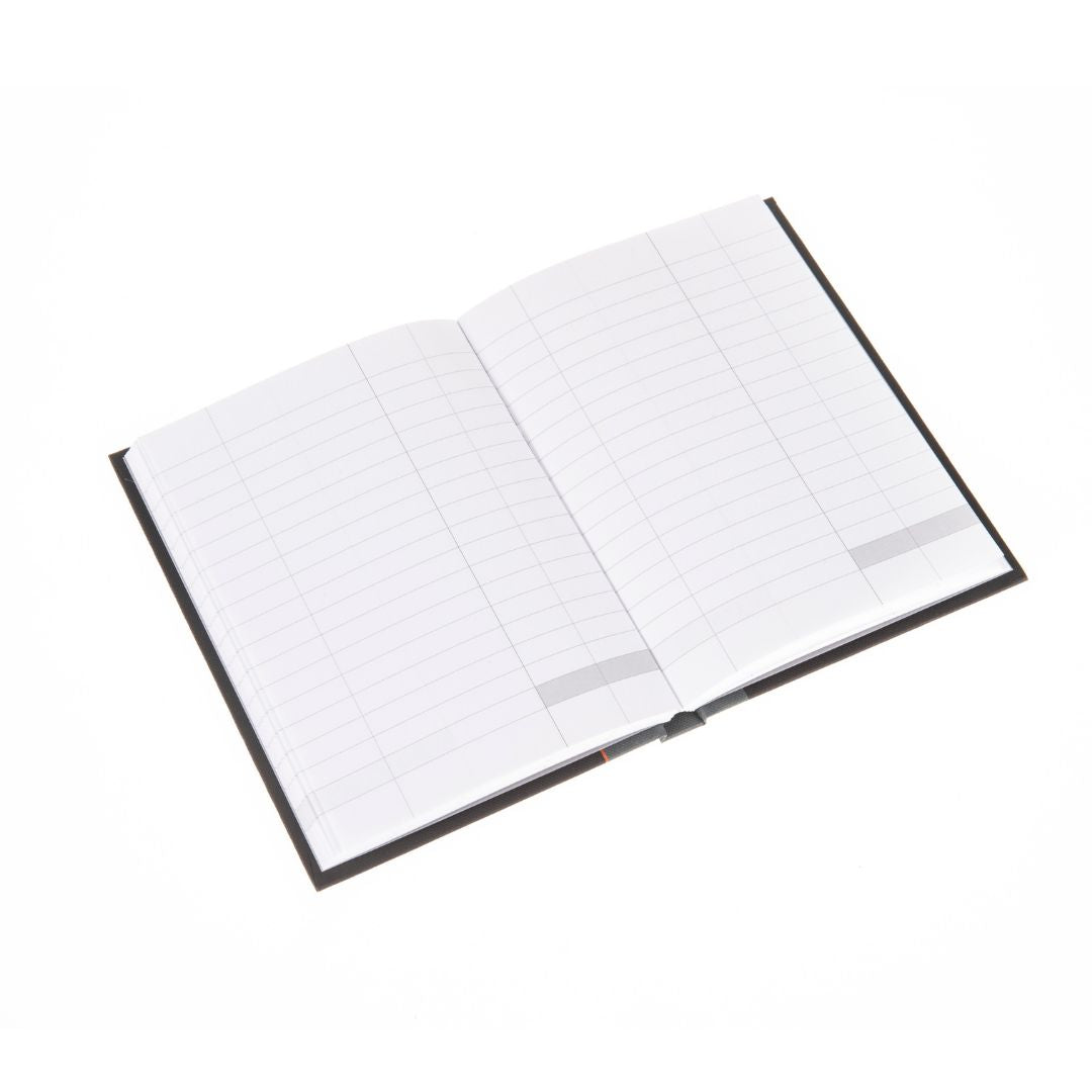 Ideal - A6 Cashbook Casebound  Single Cash - 192 Pages  - Black (411)