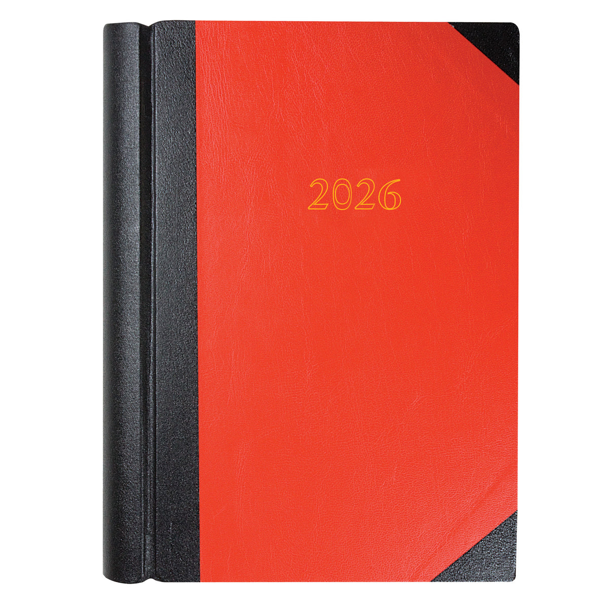 Standard Desk - A4  Two-Pages-To-A-Day Diary - 2026 Calendar Year Planner (Red)