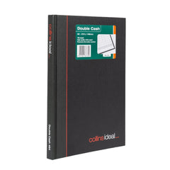 Ideal - A5 Cashbook  Casebound  Double Cash - 192 Pages  - Black (464)