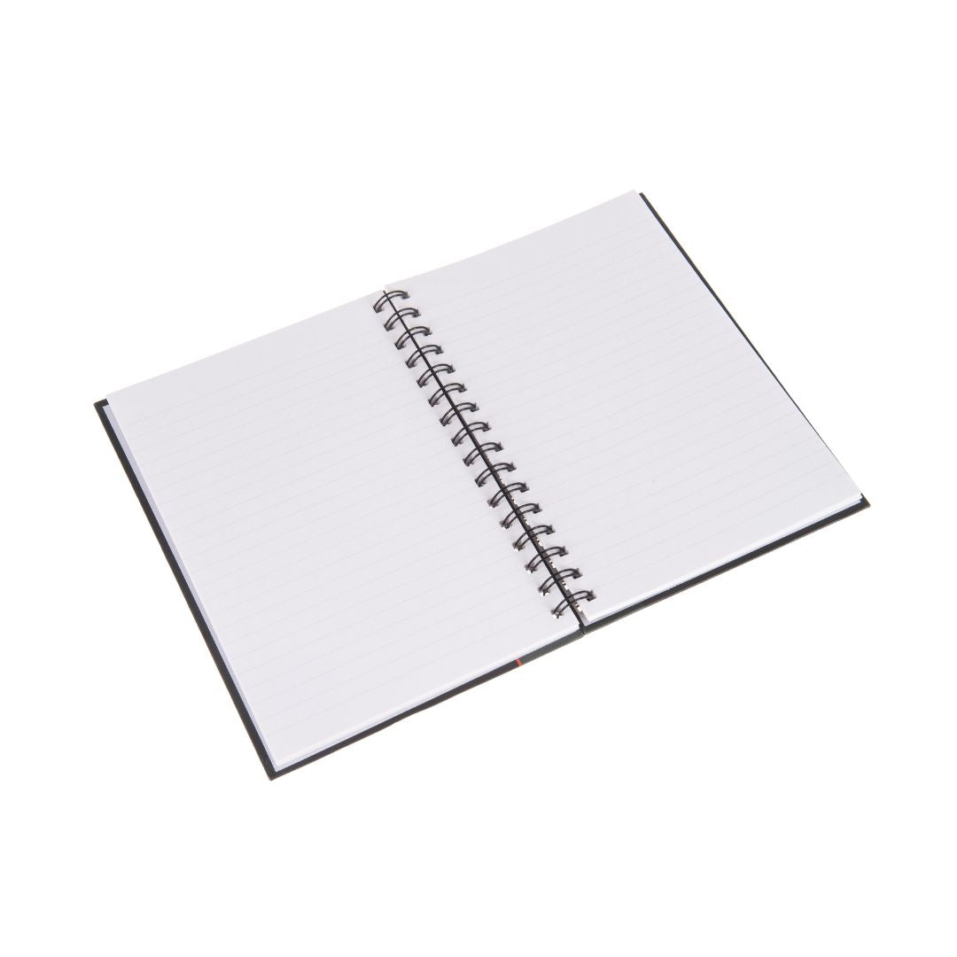 Ideal - A5 Cashbook Wiro Feint - 192 Pages  - Black (468W)