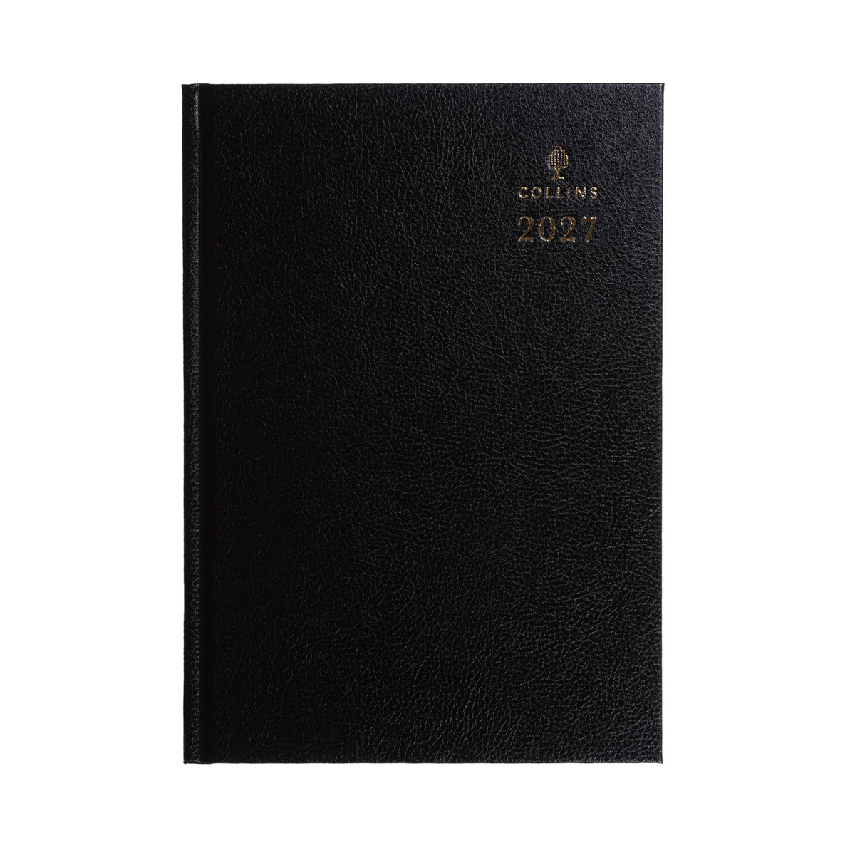 2027 Calendar Year Planner - 12 Month A4 2 Pages to a Day Diary - Hard Cover in Black - Collins Debden Standard Desk Range (47.99-27)