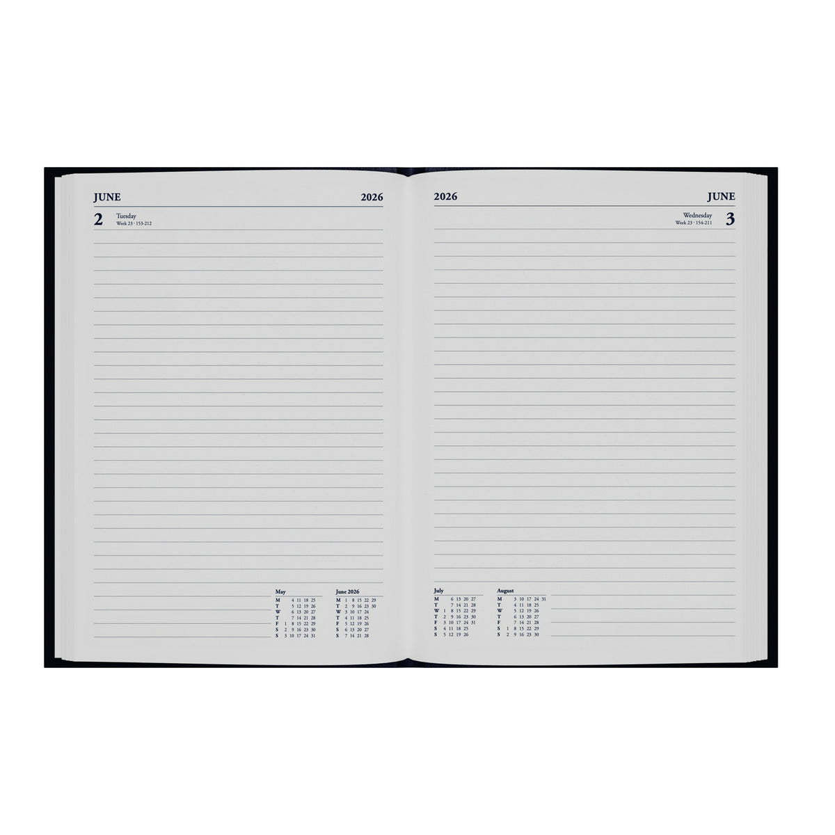 Standard Desk - A5 Day-To-Page Diary - 2026 Calendar Year Planner