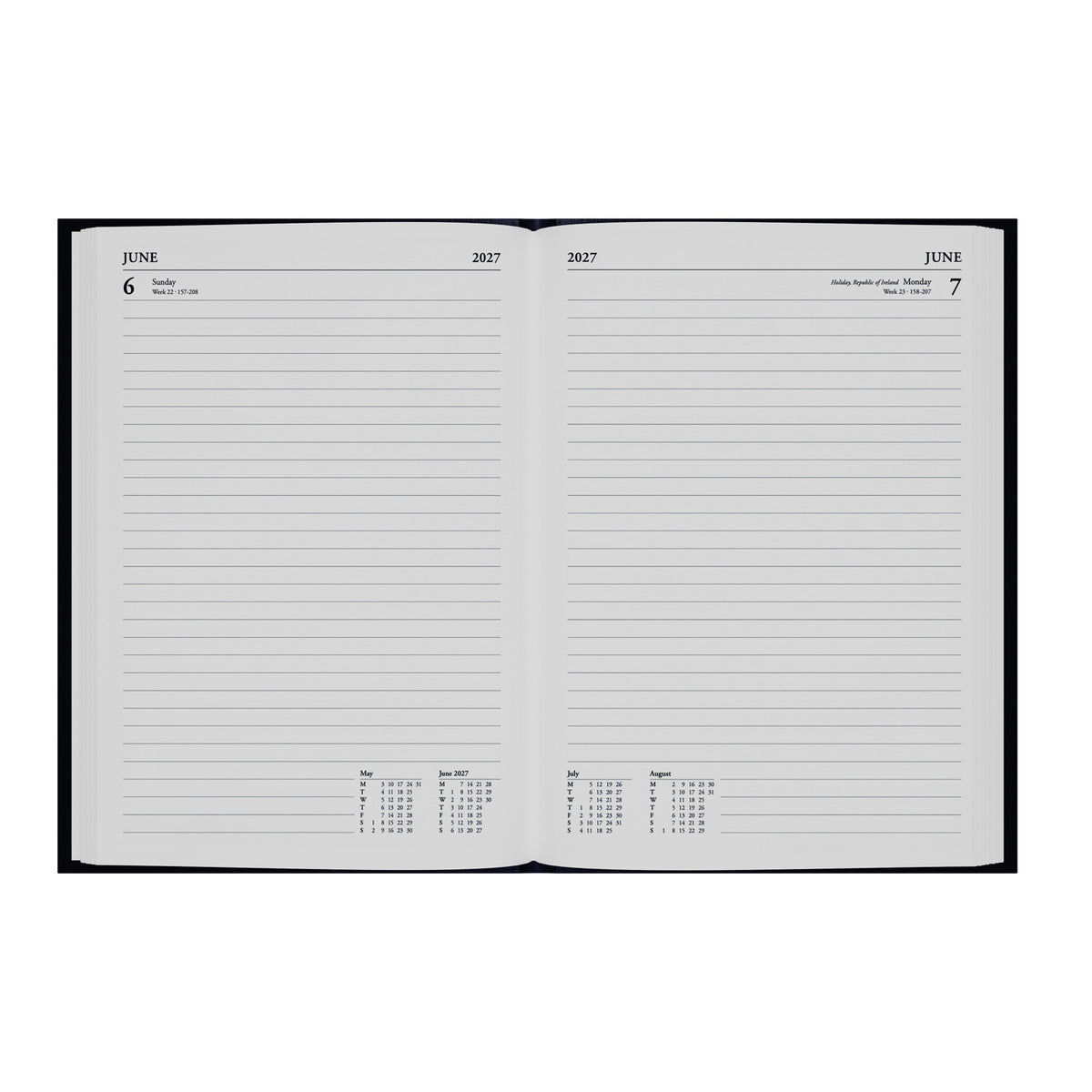 2027 Calendar Year Planner - 12 Month A5 Day-to-Page Diary - Hard Cover - Collins Debden Standard Desk Range