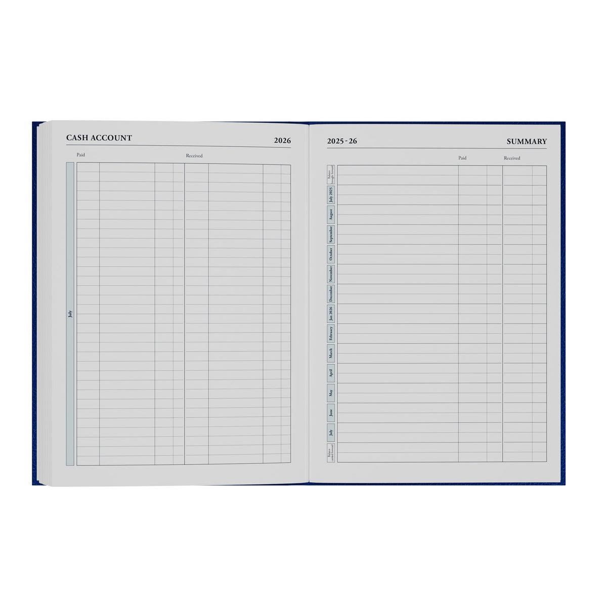 Desk - A5 Day-To-Page with Appointments Mid/Academic Year Diary Planner 2025-2026