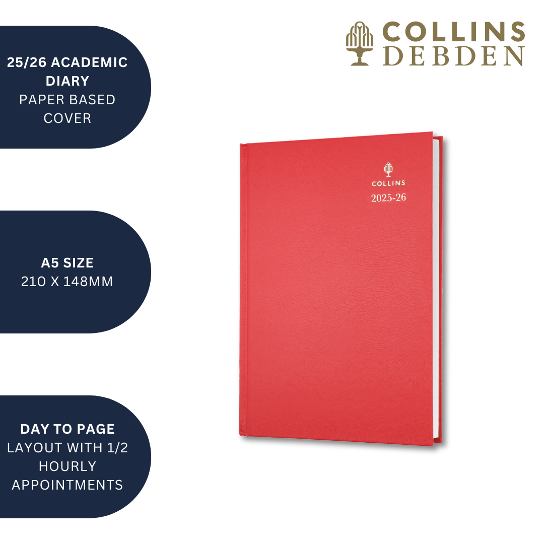 Desk - A5 Day-To-Page with Appointments Mid/Academic Year Diary Planne