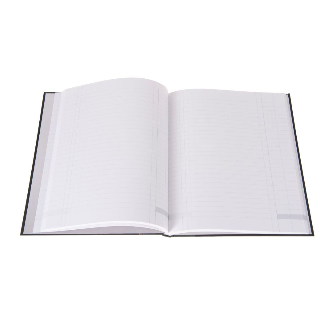 Ideal - Quarto Cashbook Casebound  Double Cash - 192 Pages  - Black (574)