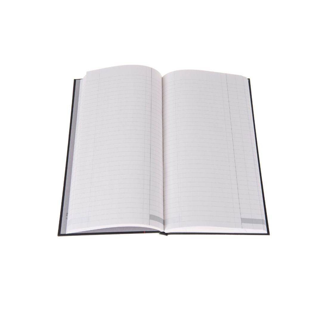 Ideal - A4 Slim Cashbook Casebound Single Cash - 192 Pages  - Black (6221)