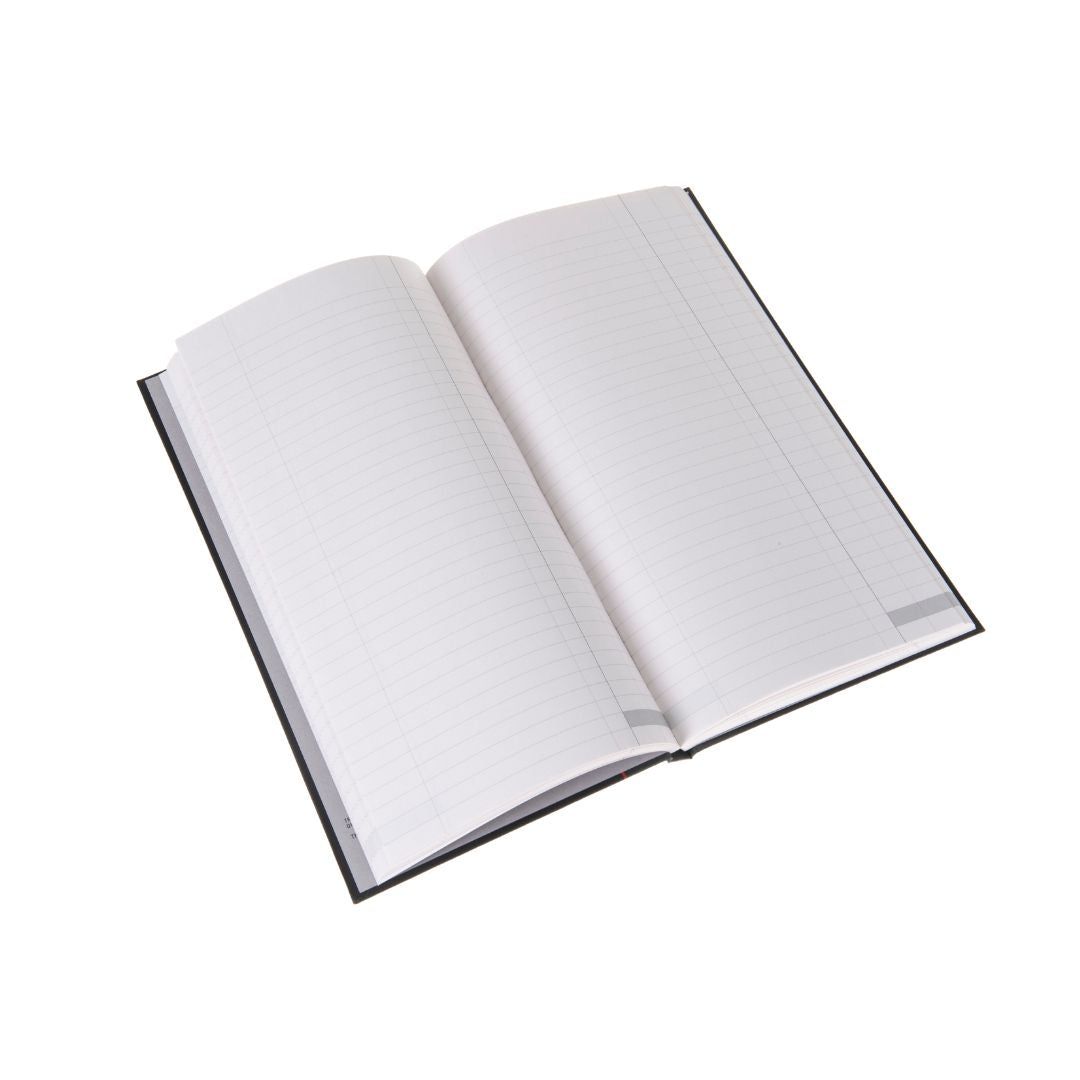 Ideal - A4 Slim Cashbook Casebound Single Cash - 192 Pages  - Black (6221)