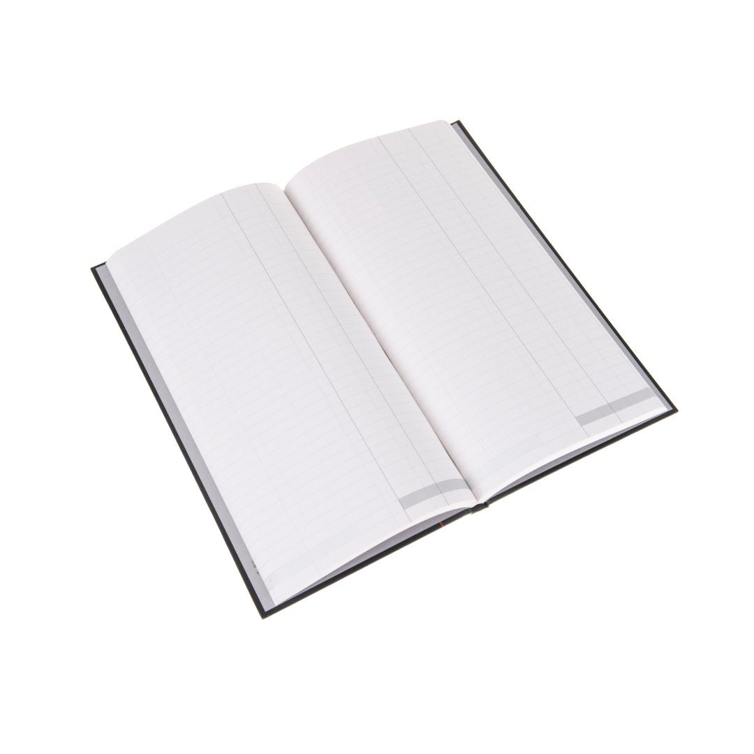 Ideal - A4 Slim Cashbook Casebound  Double Cash - 192 Pages  - Black (6224)