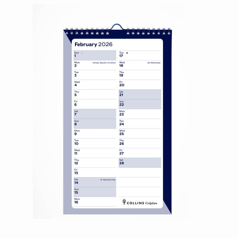 Colplan - 178 x 305mm - Monthly - Diary - 2026 Calendar Year Planner