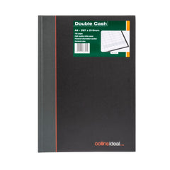 Ideal - A4 Cashbook Casebound  Double Cash - 192 Pages  - Black (6424)