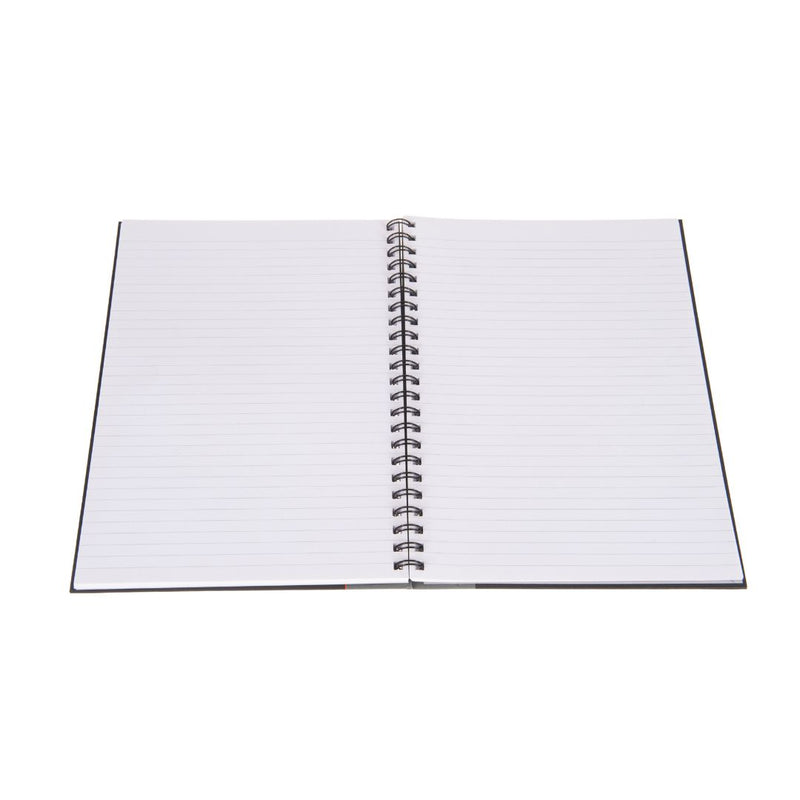 Ideal - A4 Cashbook Wiro Feint - 192 Pages  - Black (6428W)