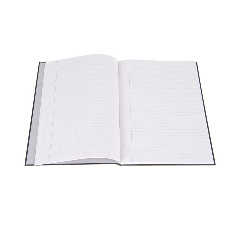 Ideal - A4 Cashbook Casebound Feint & Margin - 192 Pages  - Black (6429)