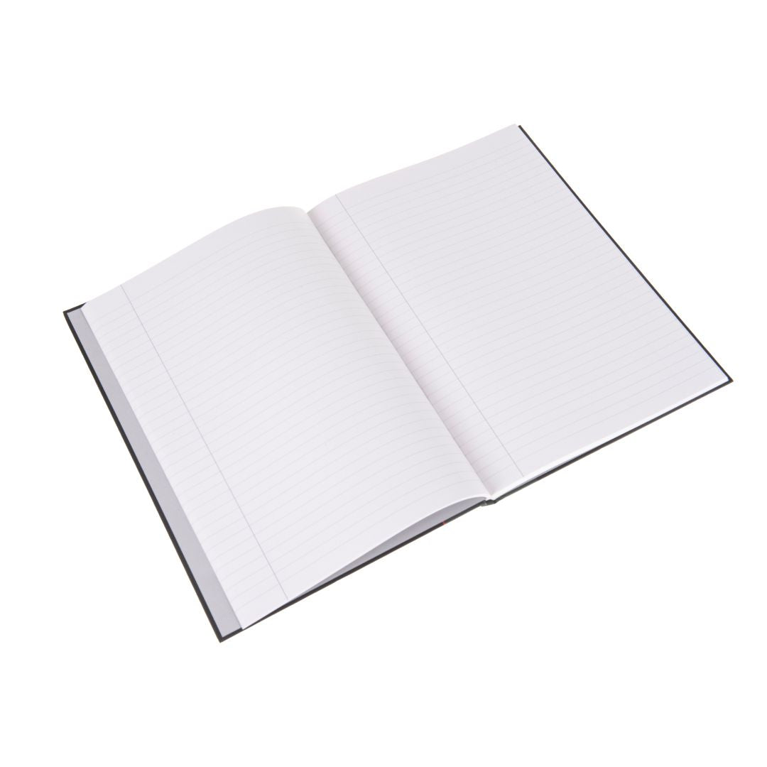 Ideal - A4 Cashbook Casebound Feint & Margin - 192 Pages  - Black (6429)