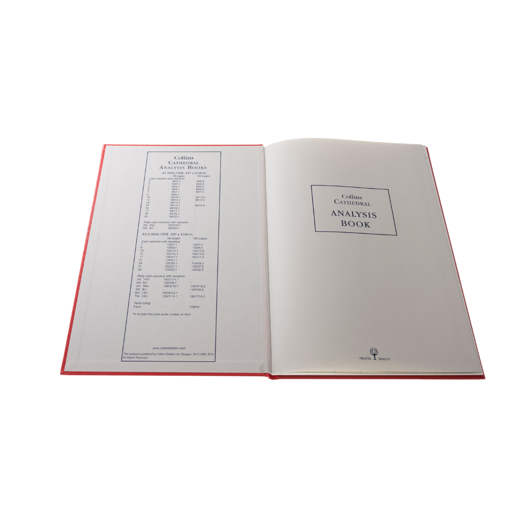 Cathedral -  Accounts Book 10 Cash Columns  - Red (69/10.1)