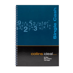 Ideal - A4 Cashbook Wiro Single Cash - 120 Pages  - Blue (7421)