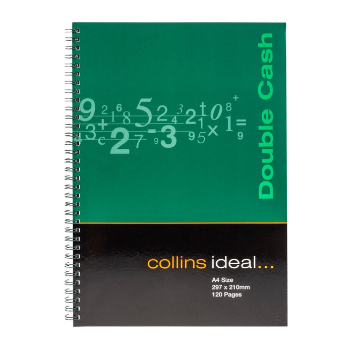 Ideal - A4 Cashbook Wiro Double Cash - 120 Pages  - Green (7424)