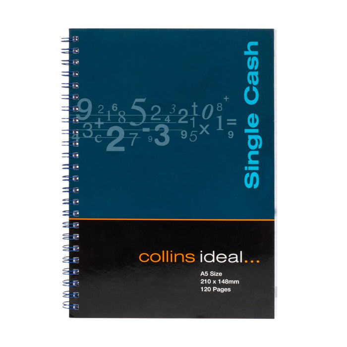 Ideal - A5 Cashbook Wiro Single Cash - 120 Pages  - Blue (761)