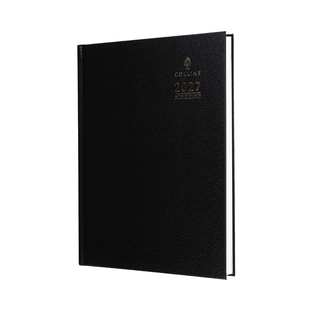 2027 Calendar Year Planner - 12 Month A4 Day-to-Page Diary - Hard Cover in Black - Collins Debden Standard Desk Range (A44.99-27)