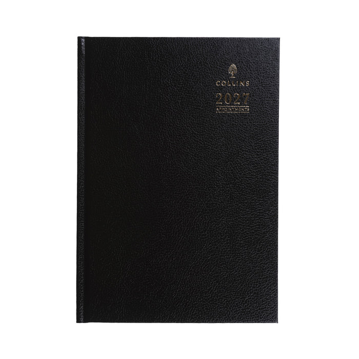 2027 Calendar Year Planner - 12 Month A4 Day-to-Page Diary - Hard Cover in Black - Collins Debden Standard Desk Range (A44.99-27)
