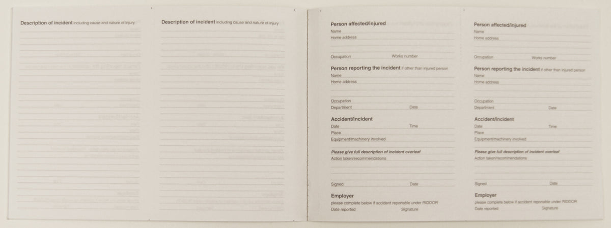 Accident Report Book  - Green (ARB2)