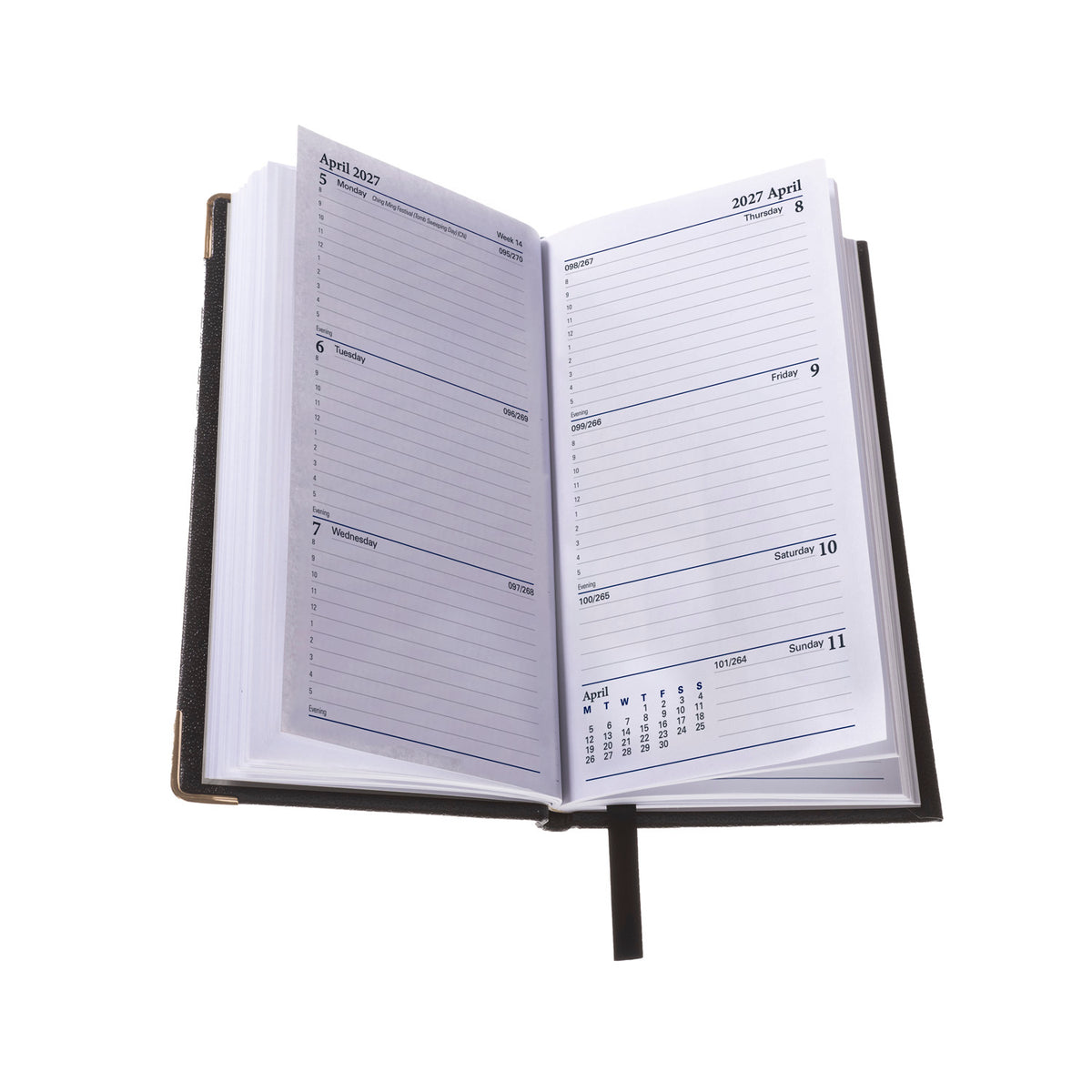 2027 Calendar Year Planner - 12 Month Pocket Week-to-View Diary - Hard Cover in Black - Collins Debden Business Range (CAPB.99-27)